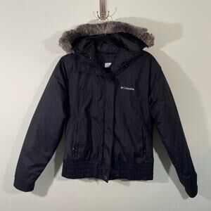 Columbia Women's Black Jacket with Faux Fur Hood